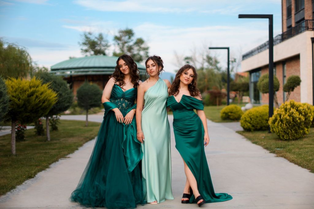 formal graduation dresses displayed at Cinderella's Closet YEG
